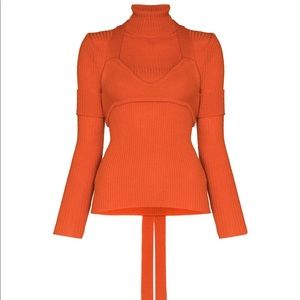 New with tags orange 100% wool jumper by Thebe Magugu